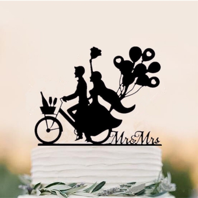 figurines mariage bicyclette